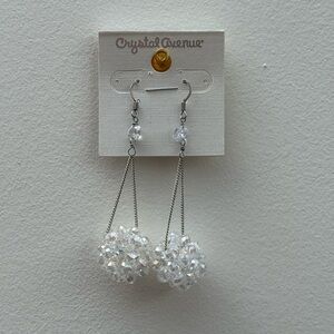 Crystal Avenue Iridescent Clear Bead Drop Earrings